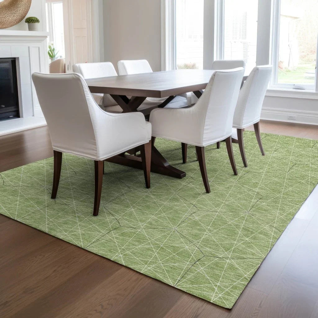 Alina Green Washable Indoor-Outdoor Rug-Outdoor Rugs-LOOMLAN Rugs-LOOMLAN
