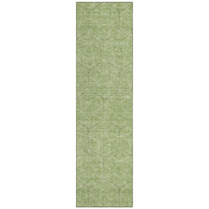 Alina Green Washable Indoor-Outdoor Rug-Outdoor Rugs-LOOMLAN Rugs-2'3" x 7'6"-LOOMLAN