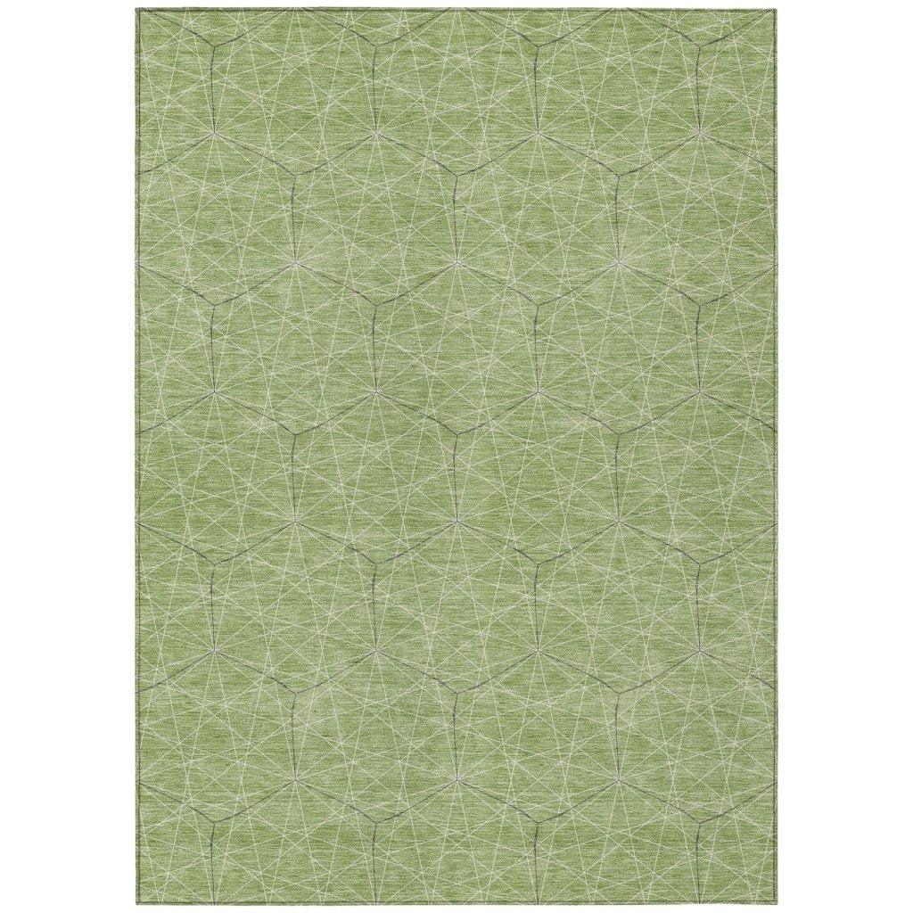 Alina Green Washable Indoor-Outdoor Rug-Outdoor Rugs-LOOMLAN Rugs-2'6" x 3'10"-LOOMLAN