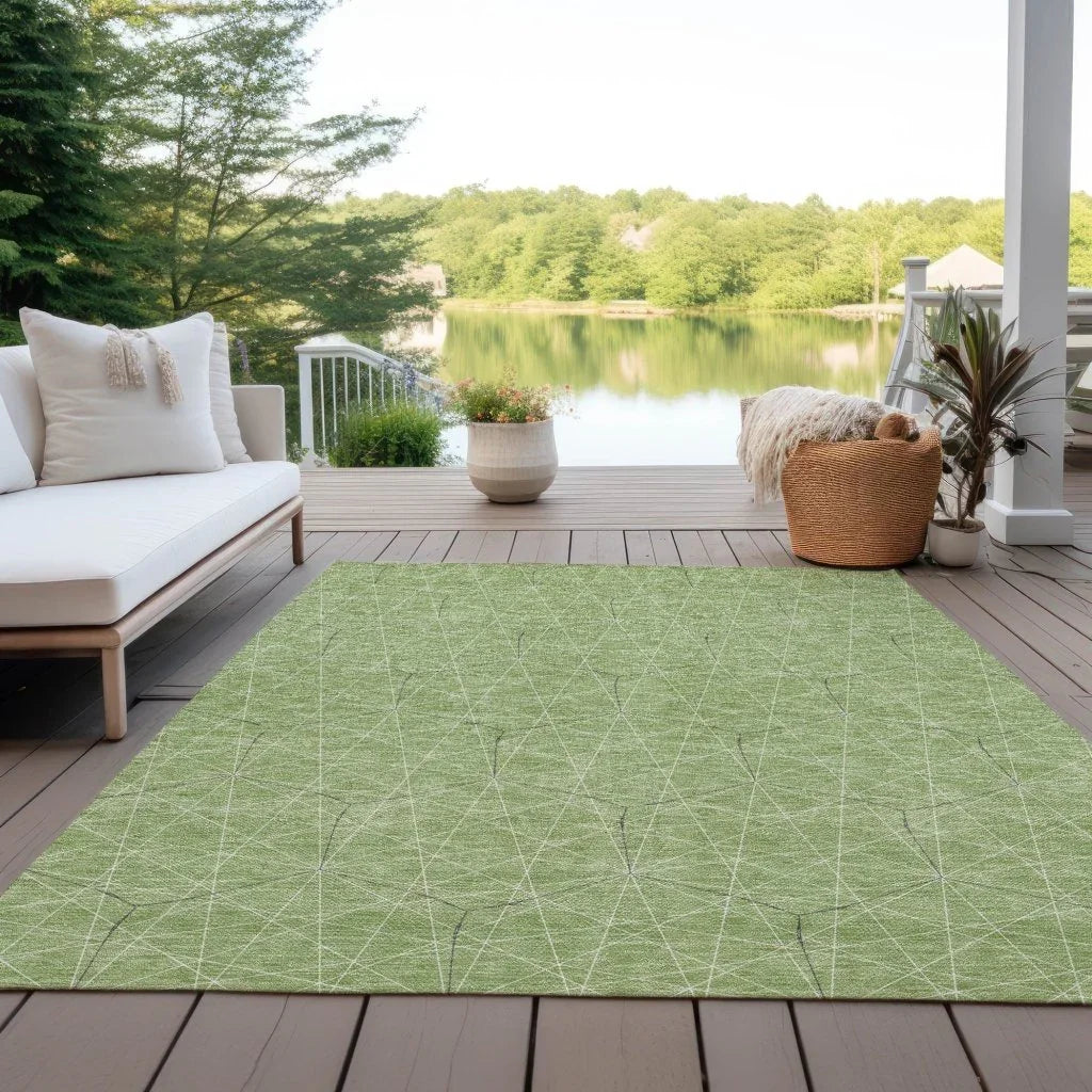Alina Green Washable Indoor-Outdoor Rug-Outdoor Rugs-LOOMLAN Rugs-LOOMLAN