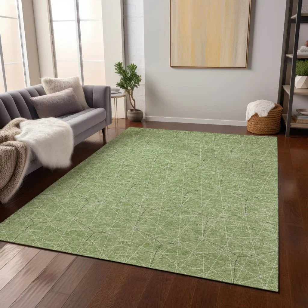 Alina Green Washable Indoor-Outdoor Rug-Outdoor Rugs-LOOMLAN Rugs-LOOMLAN