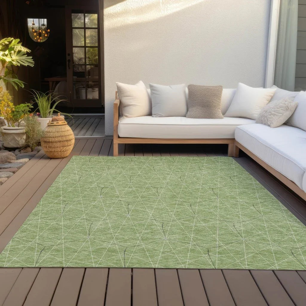 Alina Green Washable Indoor-Outdoor Rug-Outdoor Rugs-LOOMLAN Rugs-LOOMLAN