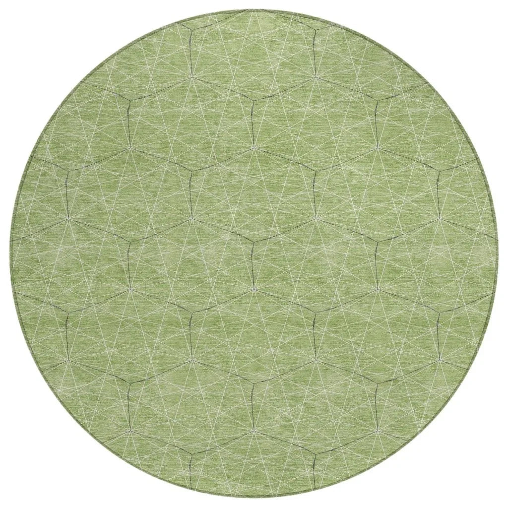 Alina Green Washable Indoor-Outdoor Rug-Outdoor Rugs-LOOMLAN Rugs-8' x 8'-LOOMLAN