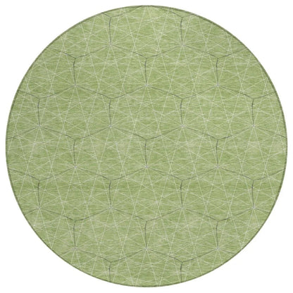 Alina Green Washable Indoor-Outdoor Rug-Outdoor Rugs-LOOMLAN Rugs-8' x 8'-LOOMLAN