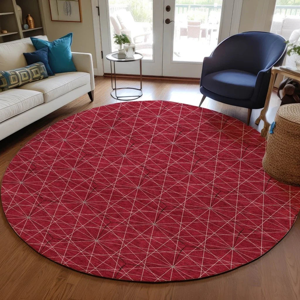 Alina Red Washable Indoor-Outdoor Rug-Outdoor Rugs-LOOMLAN Rugs-LOOMLAN