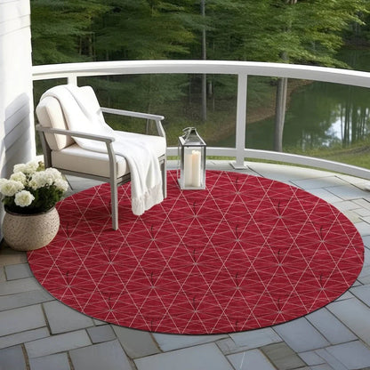Alina Red Washable Indoor-Outdoor Rug-Outdoor Rugs-LOOMLAN Rugs-LOOMLAN