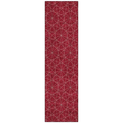 Alina Red Washable Indoor-Outdoor Rug-Outdoor Rugs-LOOMLAN Rugs-2'3" x 7'6"-LOOMLAN