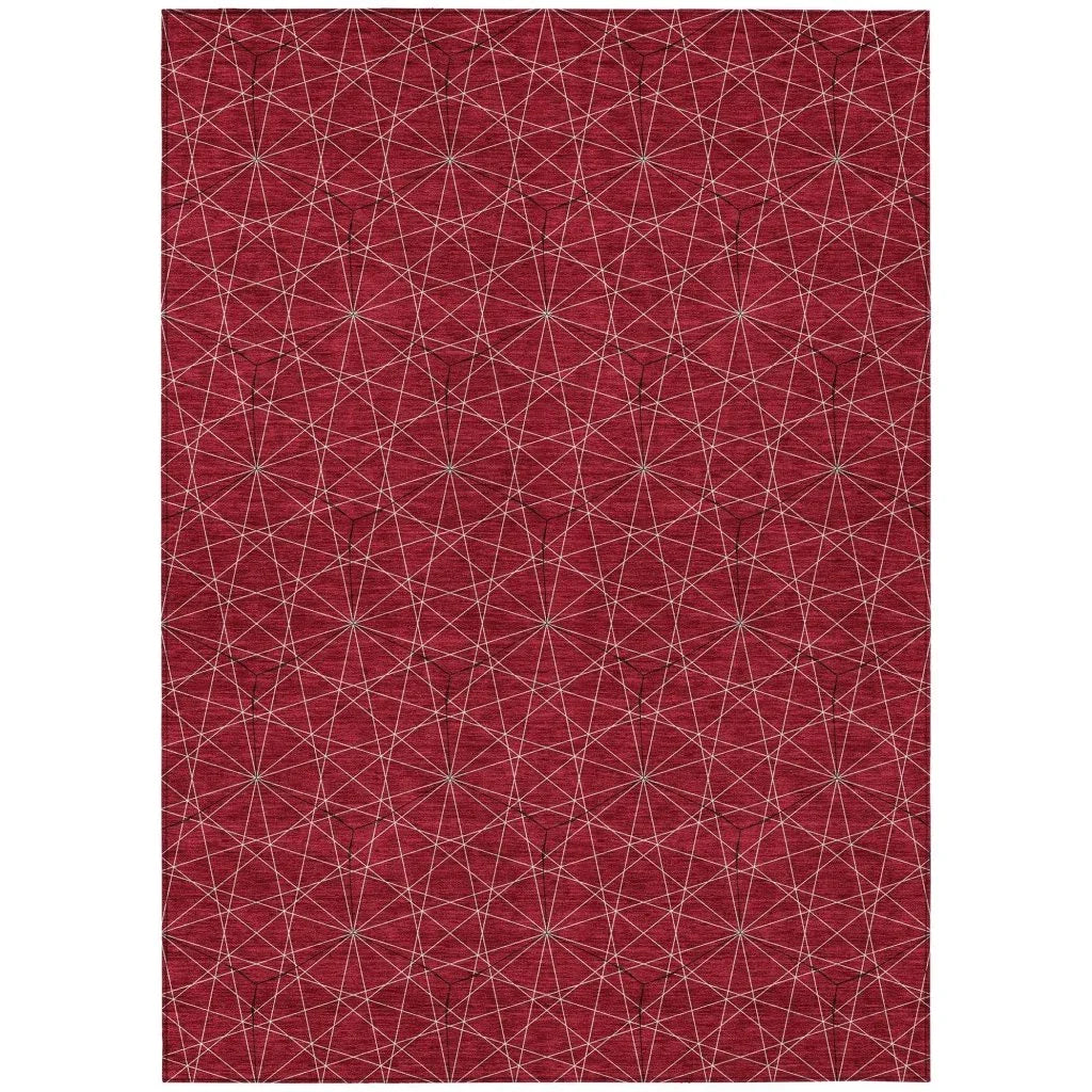 Alina Red Washable Indoor-Outdoor Rug-Outdoor Rugs-LOOMLAN Rugs-2'6" x 3'10"-LOOMLAN