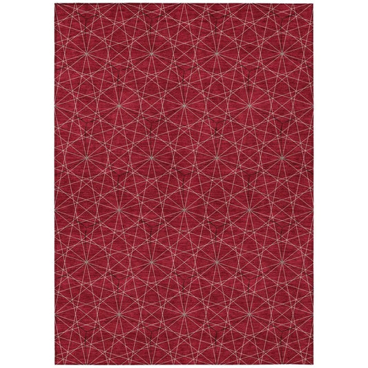 Alina Red Washable Indoor-Outdoor Rug-Outdoor Rugs-LOOMLAN Rugs-2'6" x 3'10"-LOOMLAN