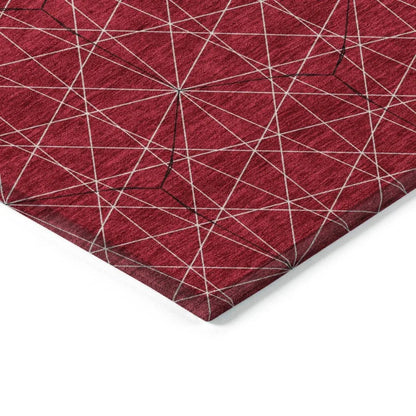 Alina Red Washable Indoor-Outdoor Rug-Outdoor Rugs-LOOMLAN Rugs-LOOMLAN
