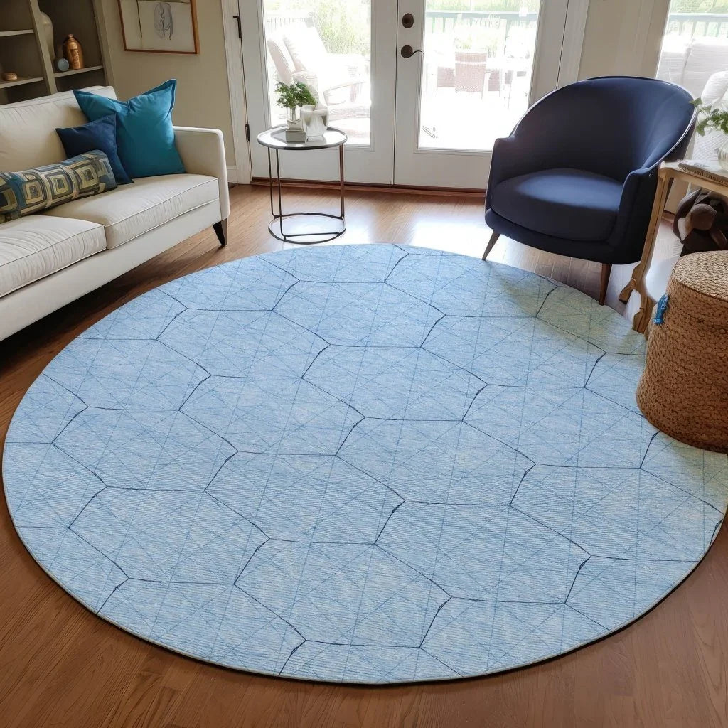 Alina Sky Washable Indoor-Outdoor Rug-Outdoor Rugs-LOOMLAN Rugs-LOOMLAN
