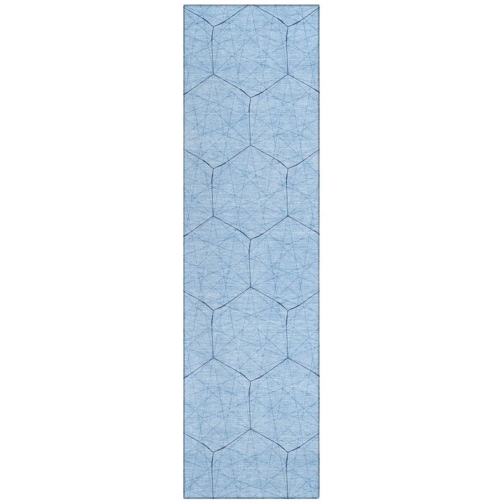 Alina Sky Washable Indoor-Outdoor Rug-Outdoor Rugs-LOOMLAN Rugs-2'3" x 7'6"-LOOMLAN