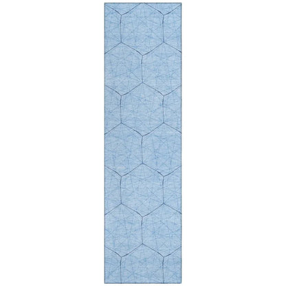 Alina Sky Washable Indoor-Outdoor Rug-Outdoor Rugs-LOOMLAN Rugs-2'3" x 7'6"-LOOMLAN