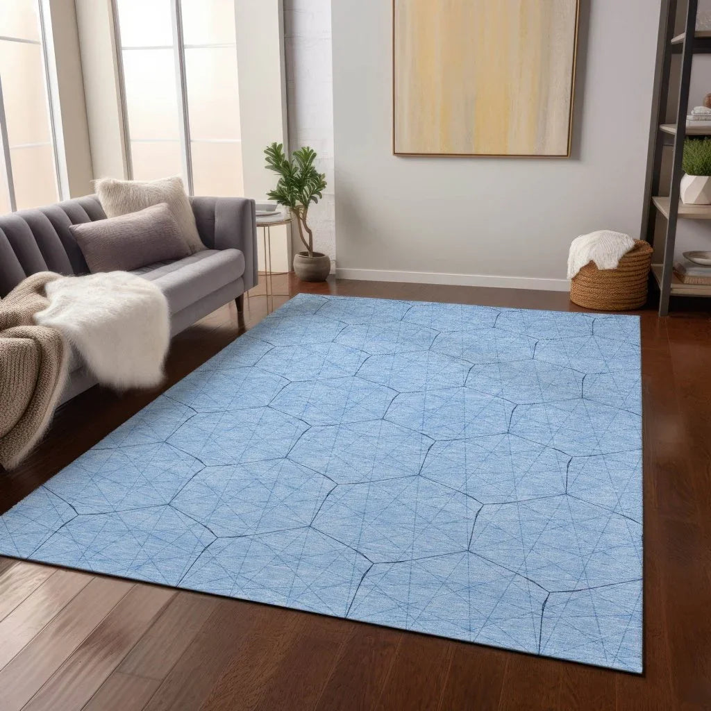 Alina Sky Washable Indoor-Outdoor Rug-Outdoor Rugs-LOOMLAN Rugs-LOOMLAN