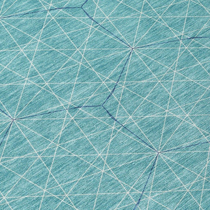 Alina Teal Washable Indoor-Outdoor Rug-Outdoor Rugs-LOOMLAN Rugs-LOOMLAN