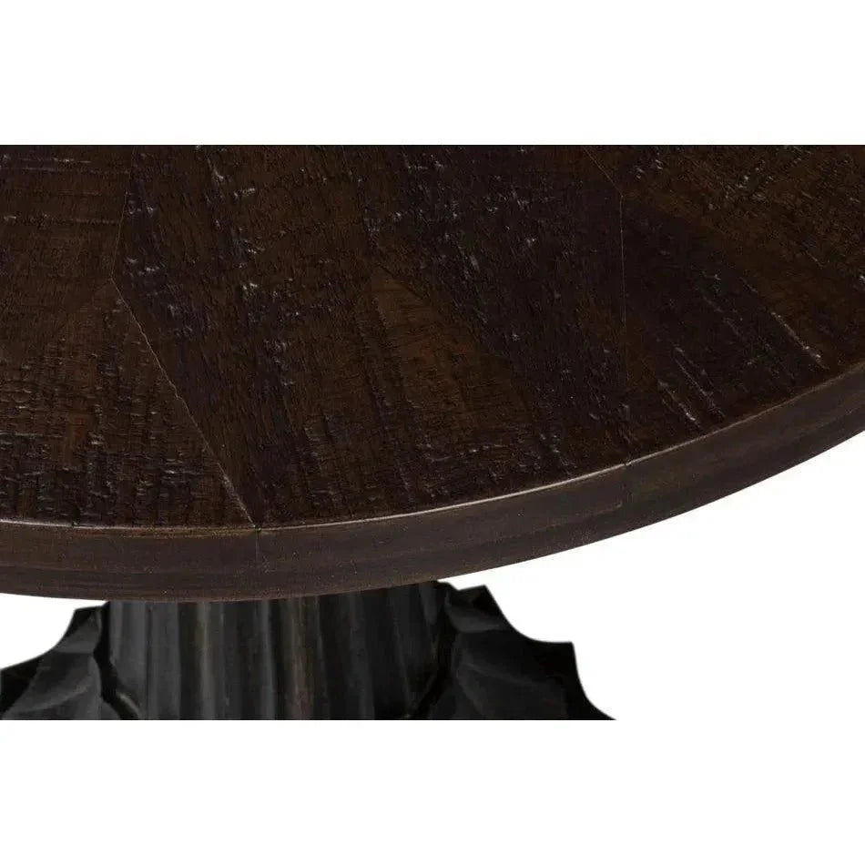 Alister Wood Dark Brown Round End Table - LOOMLAN - Sarreid - Side Tables