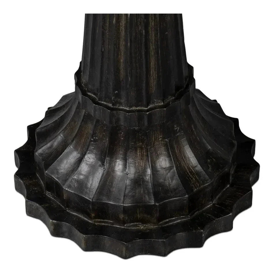 Alister Wood Dark Brown Round End Table - LOOMLAN - Sarreid - Side Tables