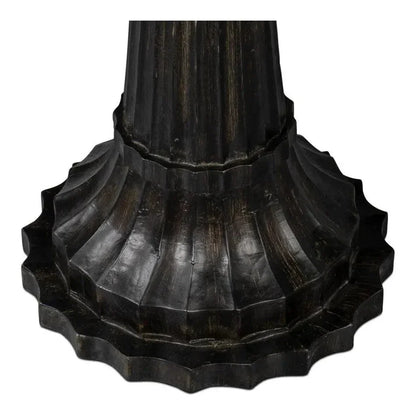 Alister Wood Dark Brown Round End Table - LOOMLAN - Sarreid - Side Tables