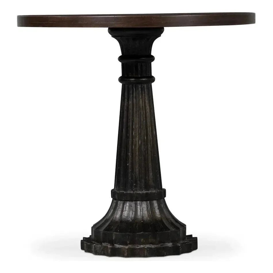 Alister Wood Dark Brown Round End Table - LOOMLAN - Sarreid - Side Tables