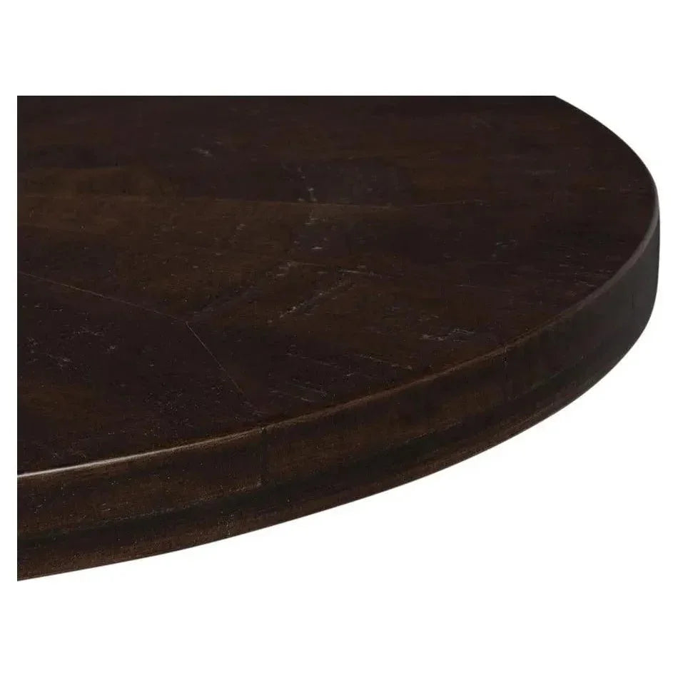 Alister Wood Dark Brown Round End Table - LOOMLAN - Sarreid - Side Tables