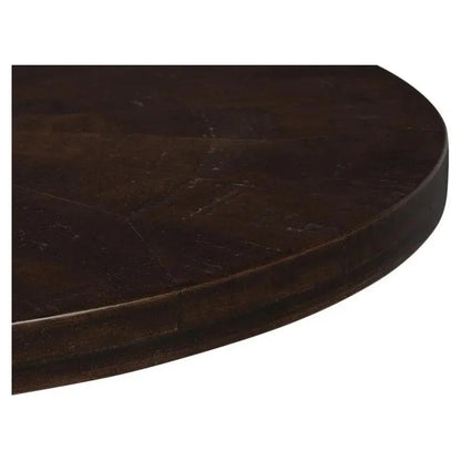 Alister Wood Dark Brown Round End Table - LOOMLAN - Sarreid - Side Tables