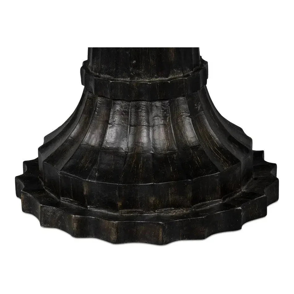 Alister Wood Dark Brown Round End Table - LOOMLAN - Sarreid - Side Tables