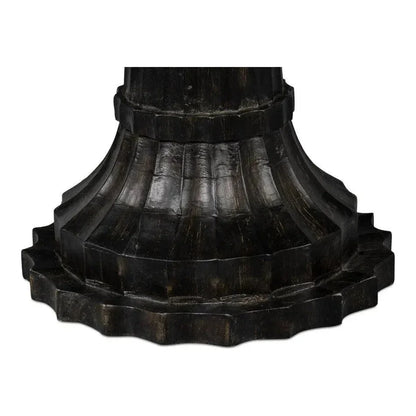 Alister Wood Dark Brown Round End Table - LOOMLAN - Sarreid - Side Tables