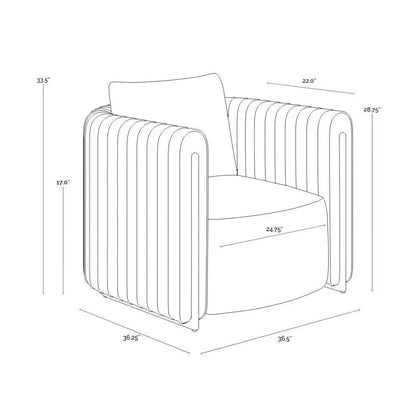 Alix Lounge Chair Napa Beige Faux Leather - LOOMLAN - SUNPAN - Club Chairs