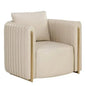 Alix Lounge Chair Napa Beige Faux Leather - LOOMLAN - SUNPAN - Club Chairs