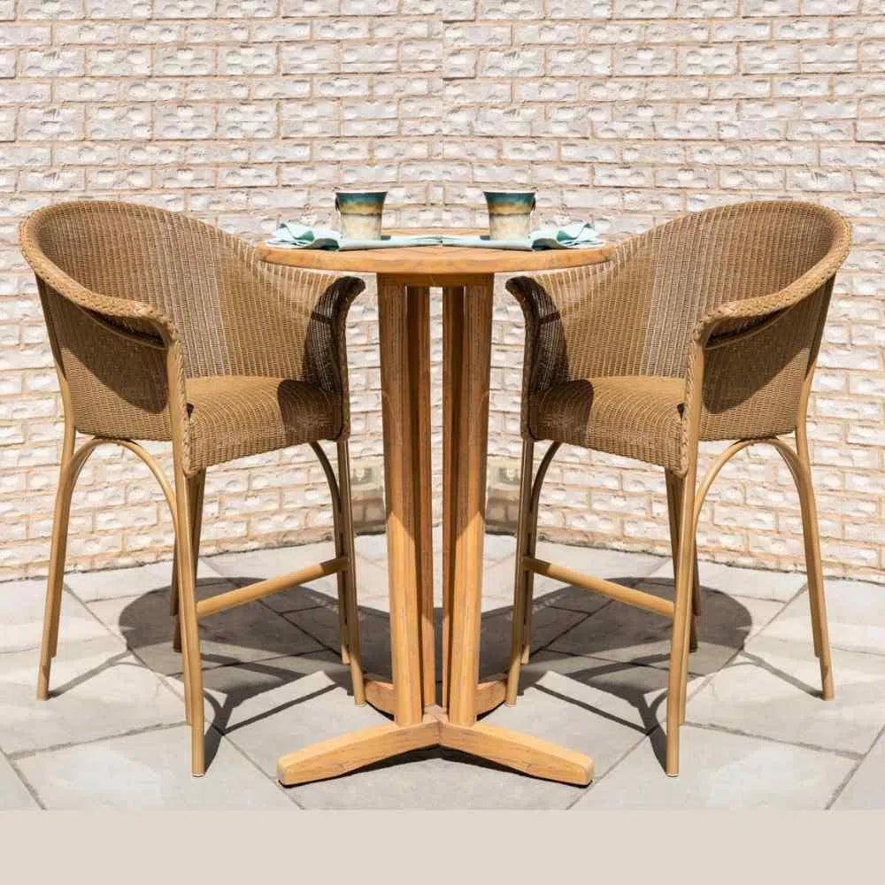 All Seasons Balcony Stool Padded Seat Wicker Outdoor-Outdoor Accent Chairs-Lloyd Flanders-LOOMLAN