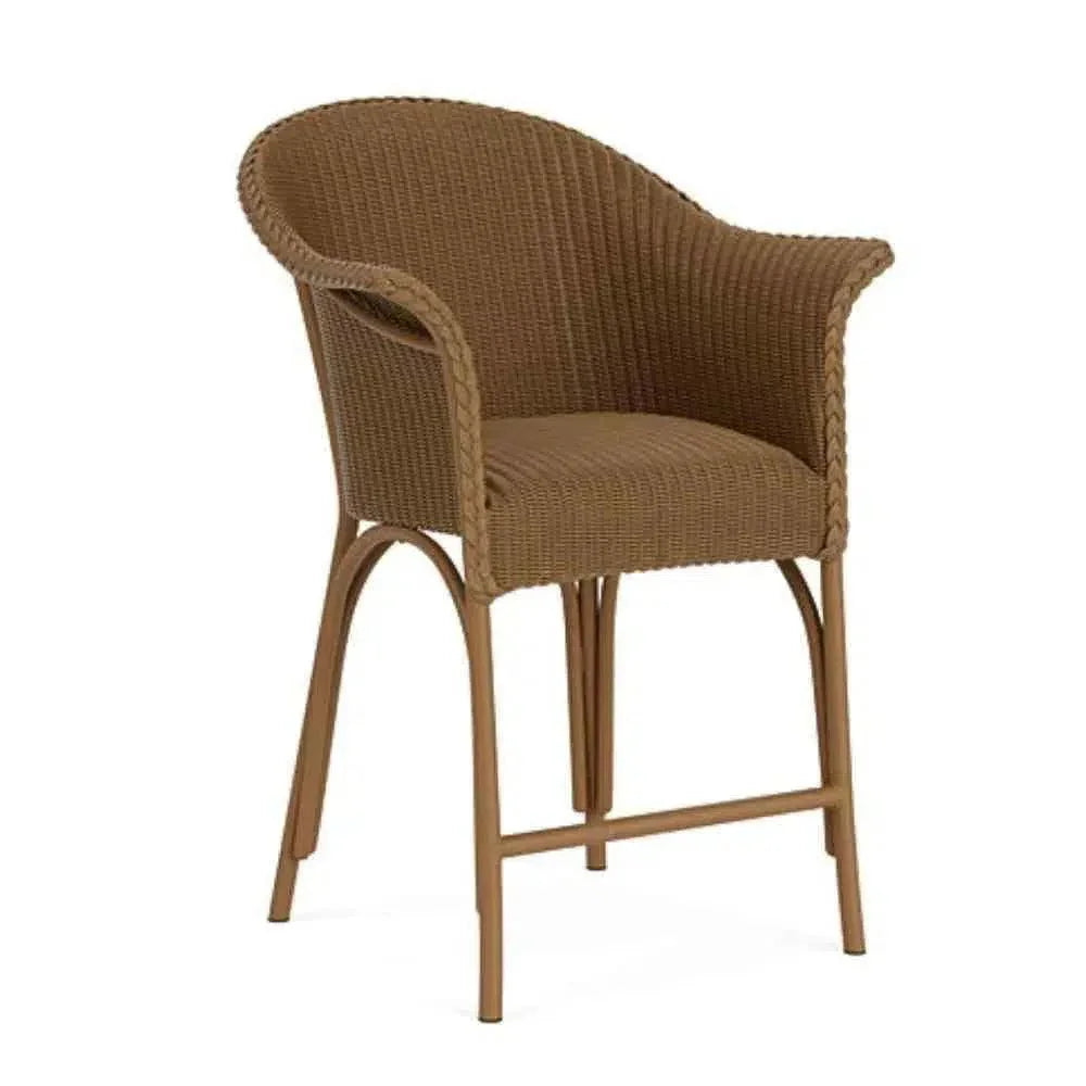 All Seasons Balcony Stool Padded Seat Wicker Outdoor-Outdoor Accent Chairs-Lloyd Flanders-LOOMLAN