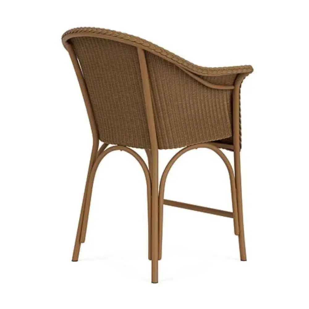 All Seasons Balcony Stool Padded Seat Wicker Outdoor-Outdoor Accent Chairs-Lloyd Flanders-LOOMLAN