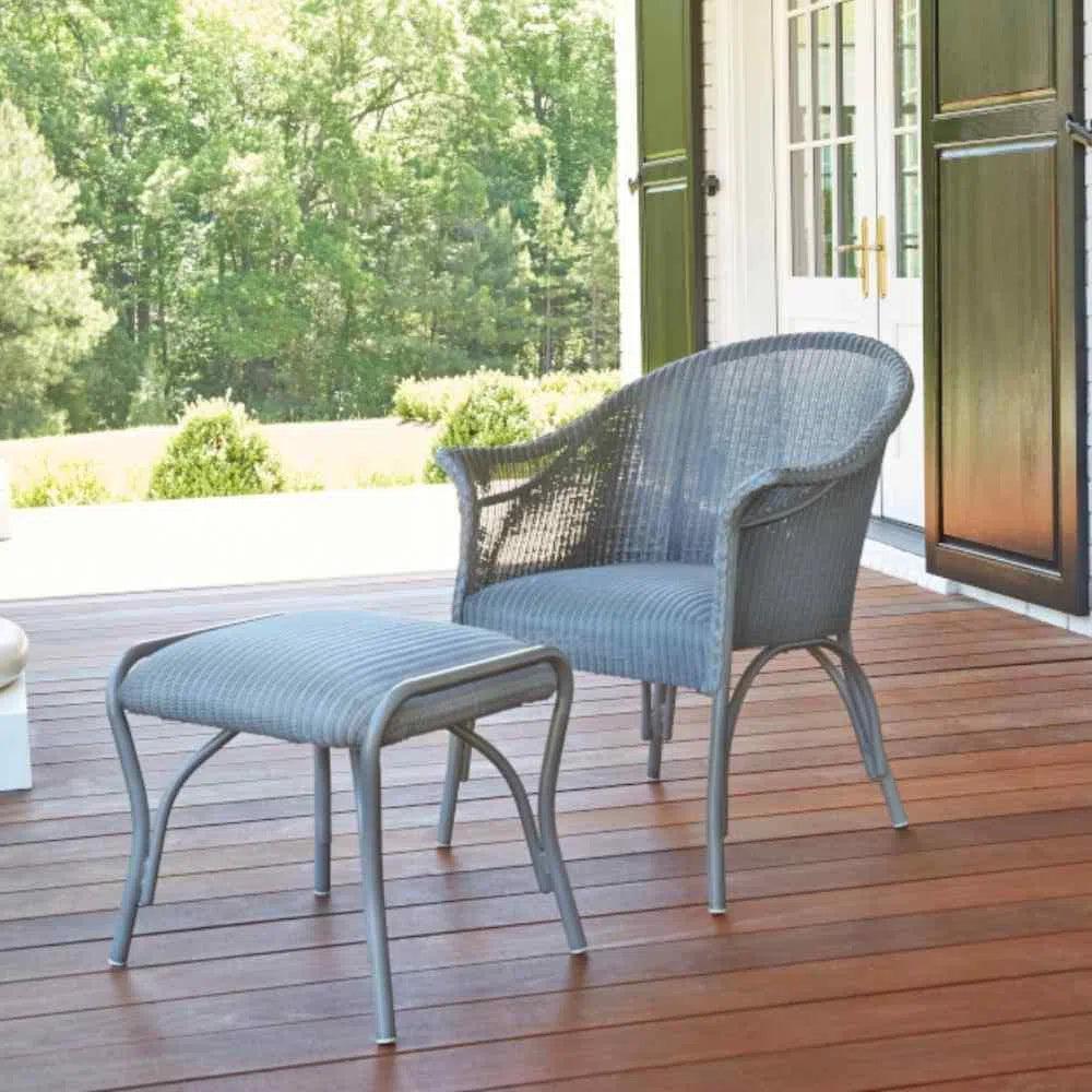 All Seasons Patio Ottoman Bench Padded Seat Outdoor-Outdoor Ottomans-Lloyd Flanders-LOOMLAN