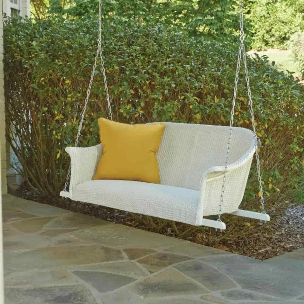 All Seasons Settee Swing Padded Seat Wicker Outdoor - LOOMLAN - Lloyd Flanders - Outdoor Swings