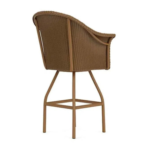 All Seasons Swivel Bar Stool Padded Seat Wicker Outdoor-Outdoor Bar Stools-Lloyd Flanders-LOOMLAN