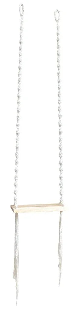 Allegra Natural Teak Wooen Swing-Outdoor Hanging Chairs-Artesia-LOOMLAN