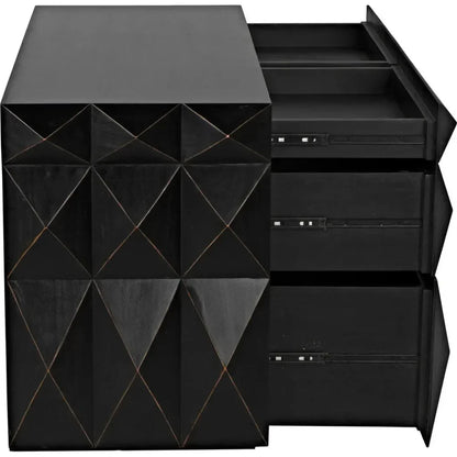 Allegra Wood and Brass Black Dresser - LOOMLAN - Noir - Dressers