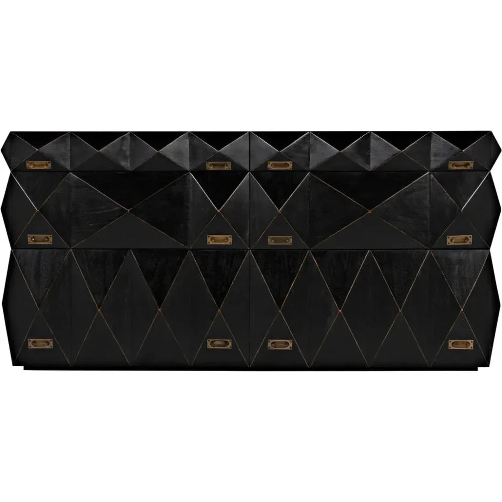 Allegra Wood and Brass Black Dresser - LOOMLAN - Noir - Dressers