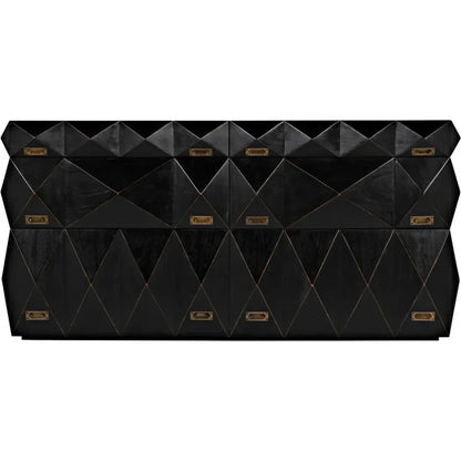 Allegra Wood and Brass Black Dresser - LOOMLAN - Noir - Dressers