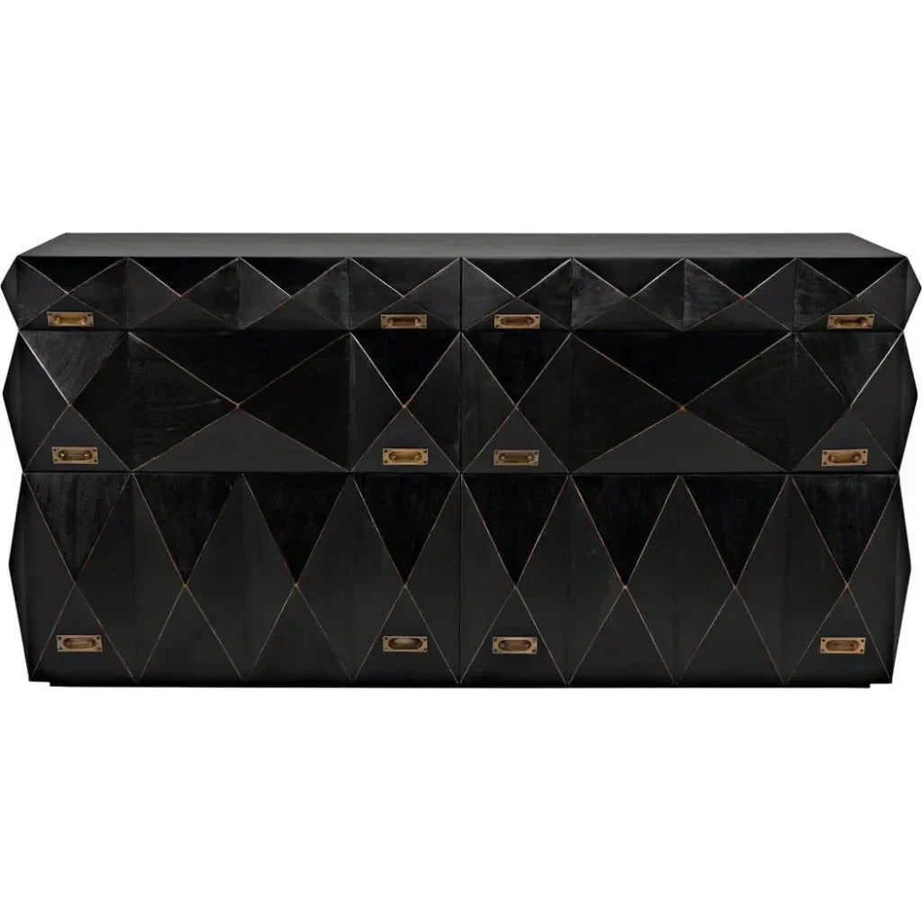 Allegra Wood and Brass Black Dresser - LOOMLAN - Noir - Dressers