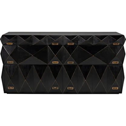 Allegra Wood and Brass Black Dresser - LOOMLAN - Noir - Dressers