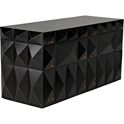 Allegra Wood and Brass Black Dresser - LOOMLAN - Noir - Dressers
