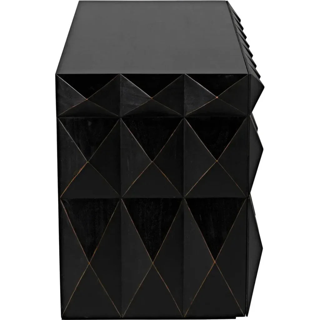 Allegra Wood and Brass Black Dresser - LOOMLAN - Noir - Dressers