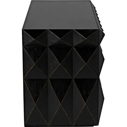 Allegra Wood and Brass Black Dresser - LOOMLAN - Noir - Dressers