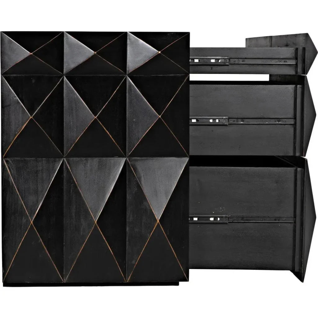 Allegra Wood and Brass Black Dresser - LOOMLAN - Noir - Dressers