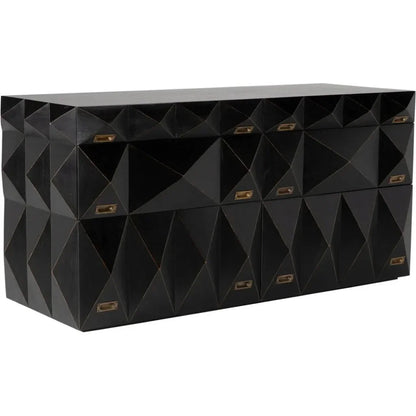 Allegra Wood and Brass Black Dresser - LOOMLAN - Noir - Dressers