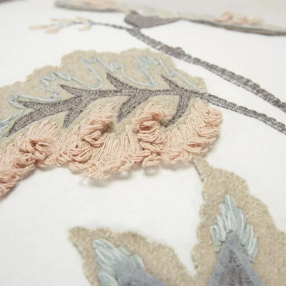 Alleo Embroidered Floral Blush Pillow Insert - LOOMLAN - LOOMLAN - Throw Pillows