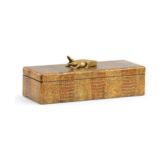 Alligator Sculpture Topped Jewelry Box - LOOMLAN - Chelsea House - Boxes & Bowls