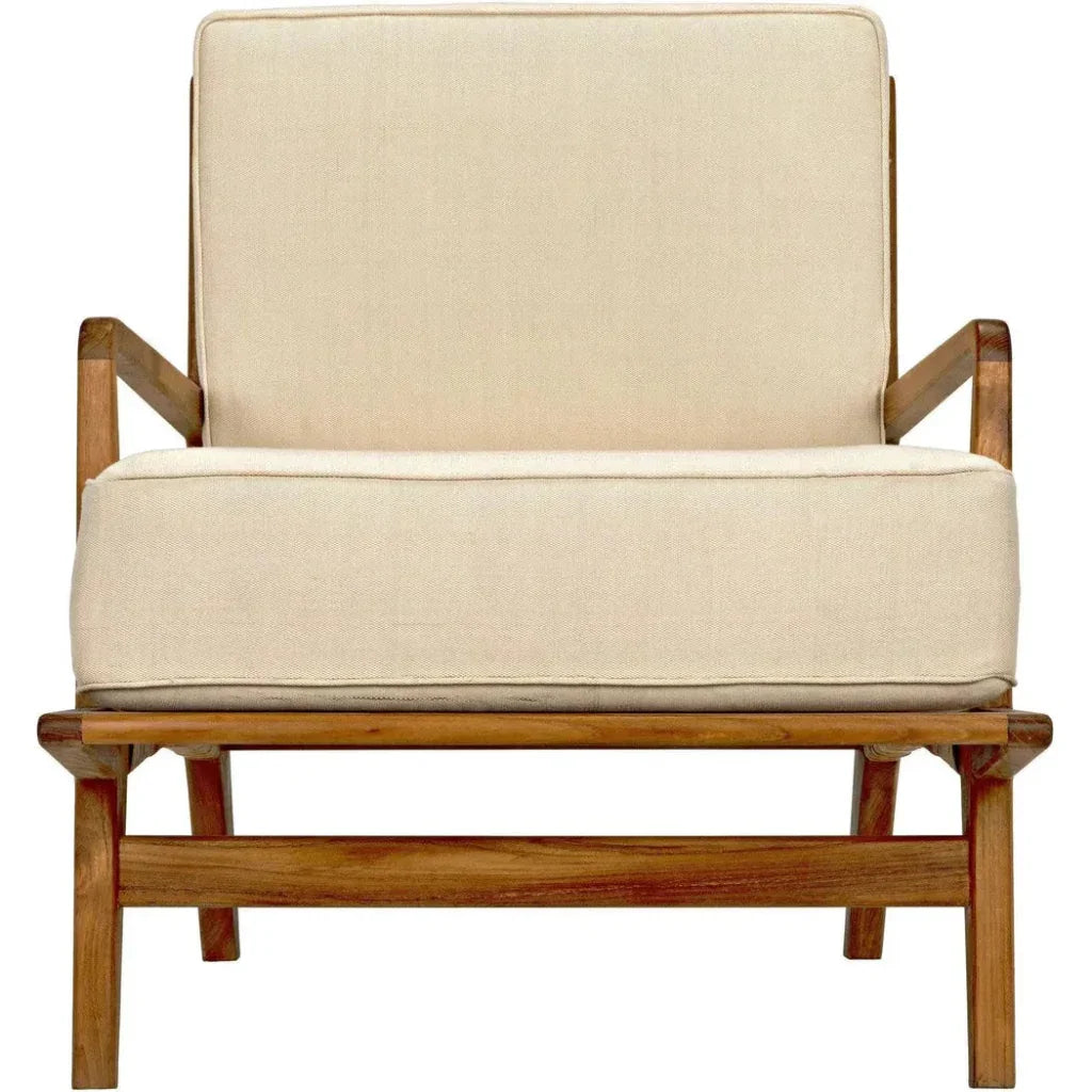 Allister Teak Wood and Rattan Arm Chair - LOOMLAN - Noir - Accent Chairs