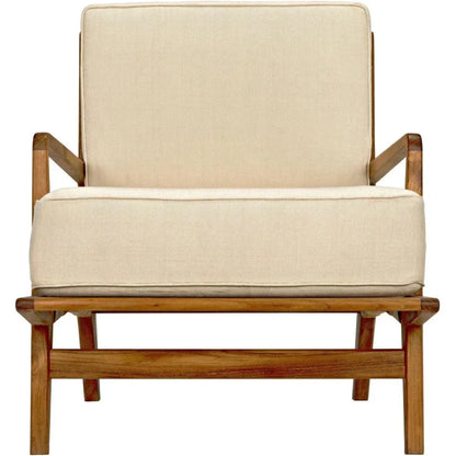 Allister Teak Wood and Rattan Arm Chair - LOOMLAN - Noir - Accent Chairs